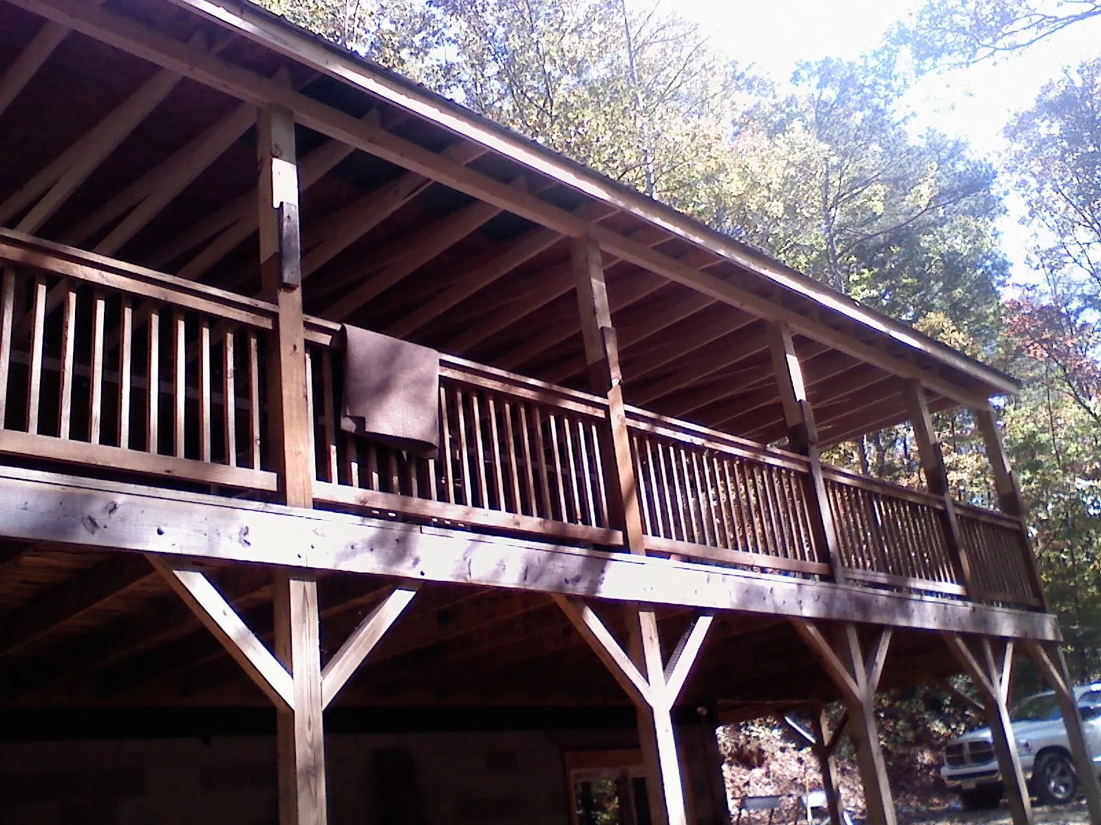 Timber framing under a new elevated porch and deck — Roof Leak Repair in Gervais by Roofing Brothers